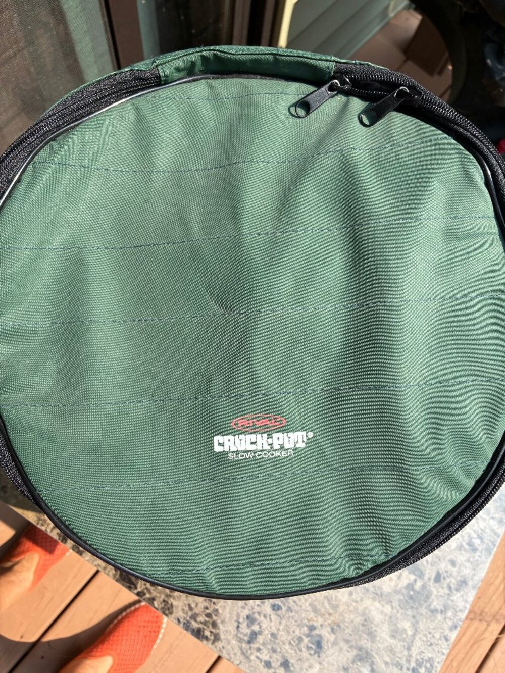 Rival Crock Pot Slow Cooker Insulated Travel Carry Case Green
